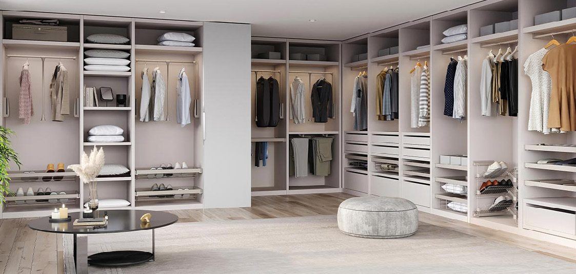 Bespoke walk-in wardrobe and dressing room by BFK
